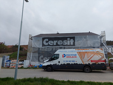 Izolace stropu novostavby na Vyškovsku